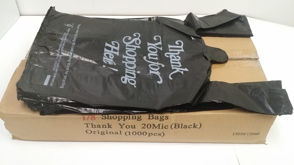 1/8 BLACK PLASTIC BAG 20MIC 1000/CS WT8LB GL International