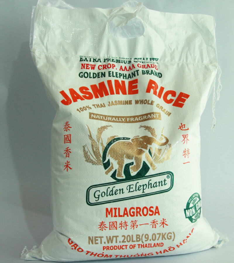 100 THAI JASMIN RICE WHOLE GRAIN 20LB WT20LB GL International