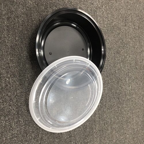 GL-9048B 9″ ROUND 48OZ BLACK CONTAINER WITH LID MICROWAVABLE 50PCS*3PACK  150SET/CS G'WT:22.8LB