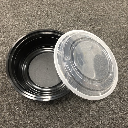 GL-9048B 9″ ROUND 48OZ BLACK CONTAINER WITH LID MICROWAVABLE 50PCS*3PACK  150SET/CS G'WT:22.8LB